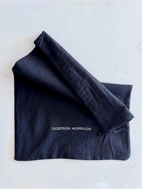 Sigerson Morrison Designer Black Cotton Fabric Drawstring Dustbag
